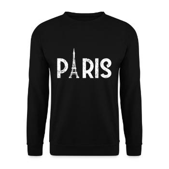 Paris Eiffel Tower France country city travel destination - Unisex Sweatshirt - black - Front - Alina (178cm) & Michal (187cm)