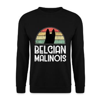 Belgian Shepherd Dog Animal Belgian - Unisex Sweatshirt - black - Front - Alina (178cm) & Michal (187cm)