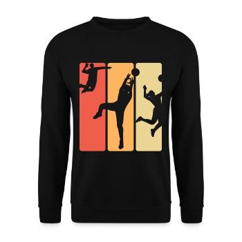 Volleyball Volleyballer Volleyballerin Teams - Unisex Pullover - Schwarz - Vorne - Alina (178cm) & Michal (187cm)