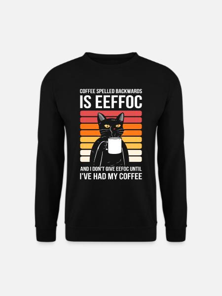 Coffee Spelled Backwarks Is Eeffoc I Don't Give Ee - Unisex Pullover - Schwarz
