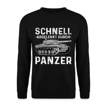 Panzer Panzerfahrer - Unisex Pullover - Schwarz - Vorne - Alina (178cm) & Michal (187cm)
