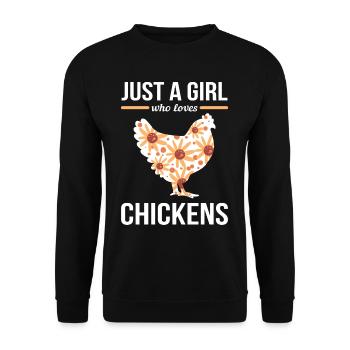 Poulet Poulet Coq Juste une fille qui aime le poulet - Sweat-shirt Unisexe - noir - Devant - Alina (178cm) & Michal (187cm)