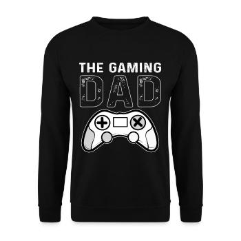 Gamer Dad Gaming Playing Controller Games - Unisex Sweatshirt - black - Front - Alina (178cm) & Michal (187cm)