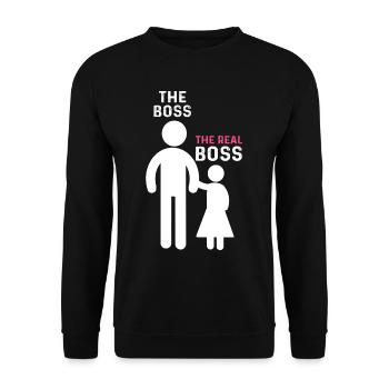 Le vrai patron père fille fille - Sweat-shirt Unisexe - noir - Devant - Alina (178cm) & Michal (187cm)