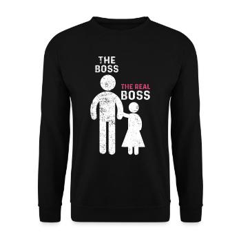 Le vrai patron père fille fille - Sweat-shirt Unisexe - noir - Devant - Alina (178cm) & Michal (187cm)