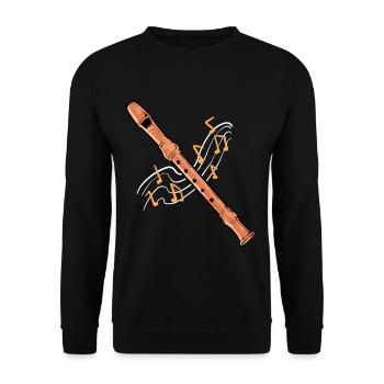 Flûte Flûte à bec Partitions Flûte Vintage - Sweat-shirt Unisexe - noir - Devant - Alina (178cm) & Michal (187cm)
