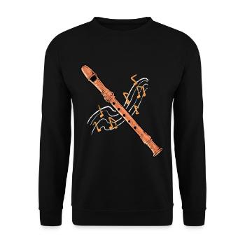 Flûte Flûte à bec Partitions Flûte Vintage - Sweat-shirt Unisexe - noir - Devant - Alina (178cm) & Michal (187cm)