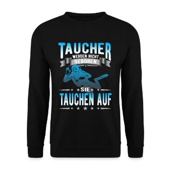 Diving,Tauchen,Geschenk - Unisex Pullover - Schwarz - Vorne - Alina (178cm) & Michal (187cm)