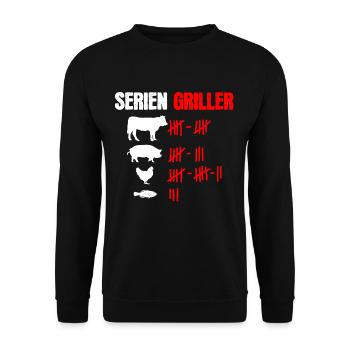 Serien Griller Lustiges Griller - Unisex Pullover - Schwarz - Vorne - Alina (178cm) & Michal (187cm)