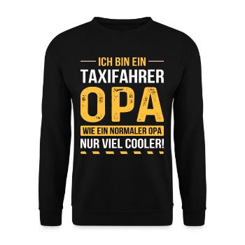 Taxifahrer Opa Taxi Cooler - Unisex Pullover - Schwarz - Vorne - Alina (178cm) & Michal (187cm)
