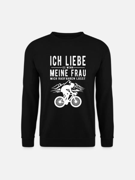 Ich Liebe meine Frau wenn sie mich Radfahren lässt - Unisex Pullover - Schwarz
