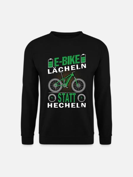 E-Bike -Lächeln statt hecheln - Unisex Pullover - Schwarz