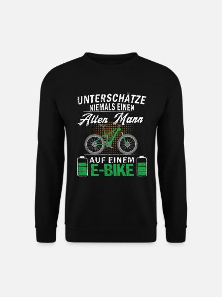 Unterschätz nie einen alten Mann auf einem E-Bike - Unisex Pullover - Schwarz