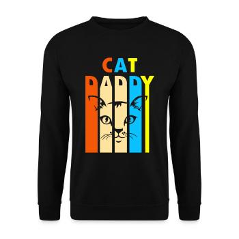Cat Daddy Cat Face Cat Father - Unisex Sweatshirt - black - Front - Alina (178cm) & Michal (187cm)