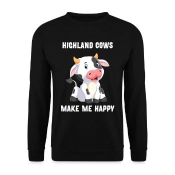 Kuh Kühe Bauernhof Landwirtschaft Geschenk - Unisex Pullover - Schwarz - Vorne - Alina (178cm) & Michal (187cm)