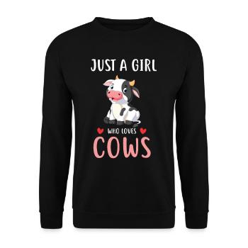 Kuh Kühe Bauernhof Landwirtschaft Geschenk - Unisex Pullover - Schwarz - Vorne - Alina (178cm) & Michal (187cm)