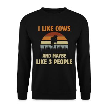 Kuh Kühe Bauernhof Landwirtschaft Geschenk - Unisex Pullover - Schwarz - Vorne - Alina (178cm) & Michal (187cm)