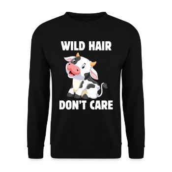 Kuh Kühe Bauernhof Landwirtschaft Geschenk - Unisex Pullover - Schwarz - Vorne - Alina (178cm) & Michal (187cm)