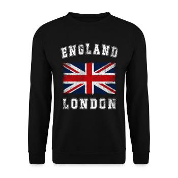 Angleterre Londres Flag Vintage Union Jack - Sweat-shirt Unisexe - noir - Devant - Alina (178cm) & Michal (187cm)