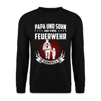 Feuerwehr Feuerwehrmann Kameradschaft Geschenk - Unisex Pullover - Schwarz - Vorne - Alina (178cm) & Michal (187cm)
