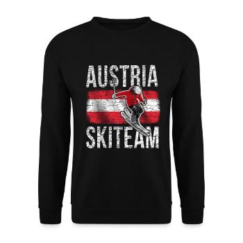 Austria Ski-Team Ski Wintersport Österreich - Unisex Pullover - Schwarz - Vorne - Alina (178cm) & Michal (187cm)