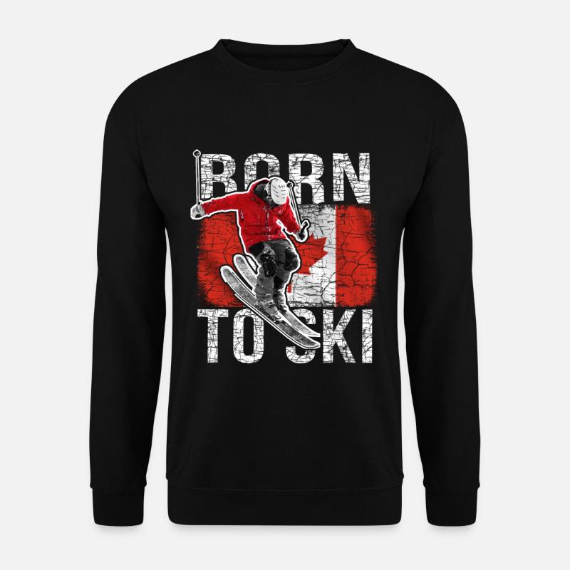 Skier Canada Flag - Unisex Sweatshirt - black