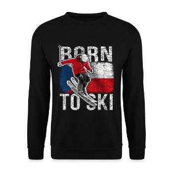 Skieurs Drapeau de la République tchèque - Sweat-shirt Unisexe - noir - Devant - Alina (178cm) & Michal (187cm)