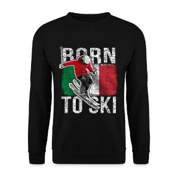 Skieurs Italie Drapeau Italie - Sweat-shirt Unisexe - noir - Devant - Alina (178cm) & Michal (187cm)