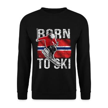 Skieurs Drapeau norvégien Norvège Ski - Sweat-shirt Unisexe - noir - Devant - Alina (178cm) & Michal (187cm)