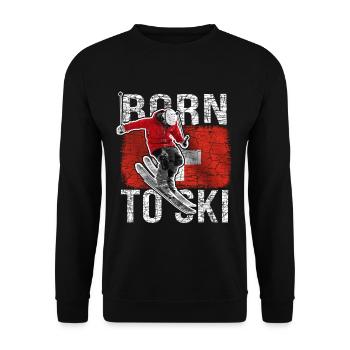 Skieurs drapeau suisse Suisse - Sweat-shirt Unisexe - noir - Devant - Alina (178cm) & Michal (187cm)