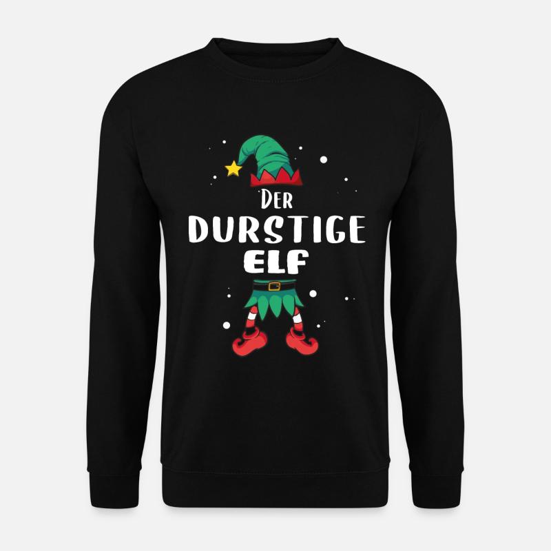 Christmas Elf durstige Elf x-mas Geschenk - Unisex Pullover - Schwarz