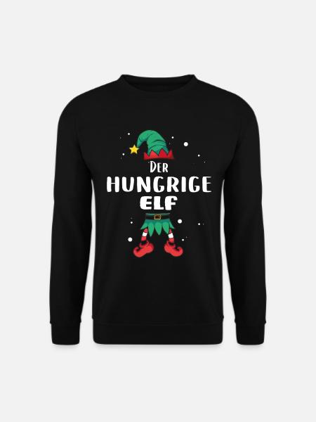 Christmas Elf hungrige Elf x-mas Geschenk - Unisex Pullover - Schwarz
