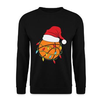 Basketball christmas light chain basketball players - Unisex Sweatshirt - black - Front - Alina (178cm) & Michal (187cm)