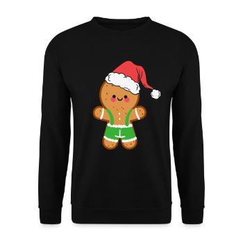 Gingerbread Man Christmas Gingerbread - Unisex Sweatshirt - black - Front - Alina (178cm) & Michal (187cm)