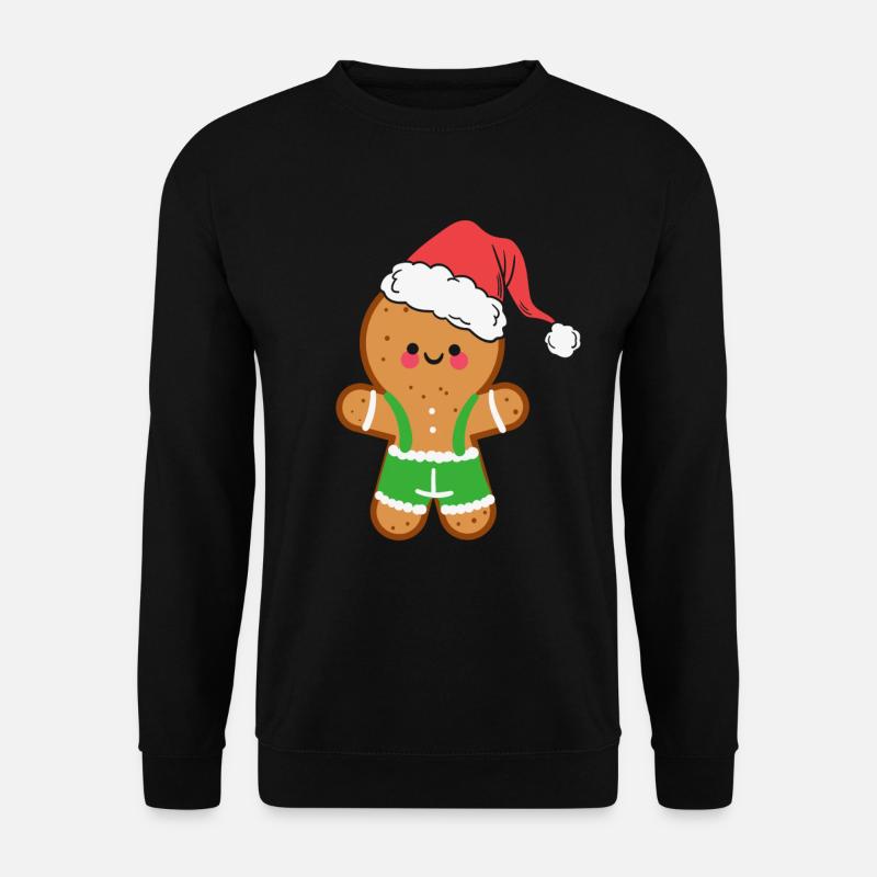 Lebkuchenmann Weihnachten Lebkuchen - Unisex Pullover - Schwarz