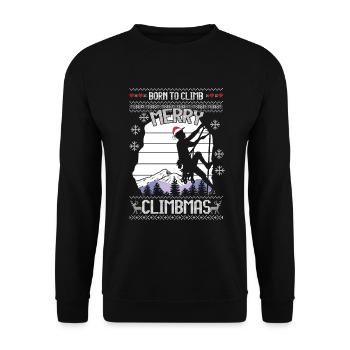 Escalade Montagne Moche Pull de Noël Cadeau - Sweat-shirt Unisexe - noir - Devant - Alina (178cm) & Michal (187cm)