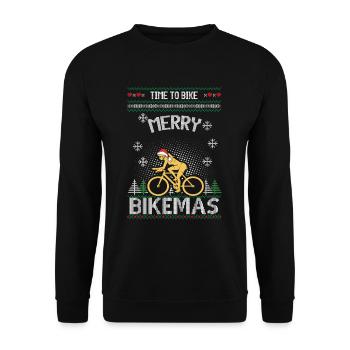 Vélo Ugly Christmas Sweater Cadeau - Sweat-shirt Unisexe - noir - Devant - Alina (178cm) & Michal (187cm)