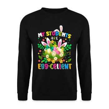 Easter Easter Easter Eggs - Unisex Sweatshirt - black - Front - Alina (178cm) & Michal (187cm)
