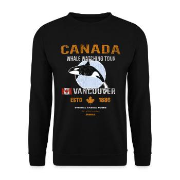 Canada Vancouver Whale Orca Cadeau - Sweat-shirt Unisexe - noir - Devant - Alina (178cm) & Michal (187cm)
