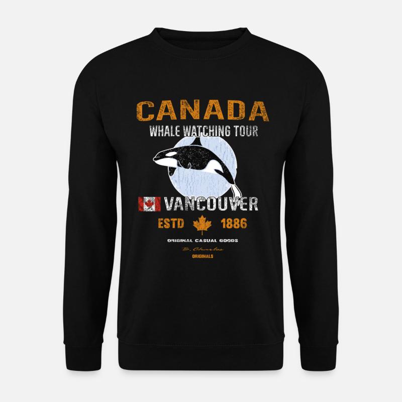 Canada Vancouver Whale Orca Gift - Unisex Sweatshirt - black