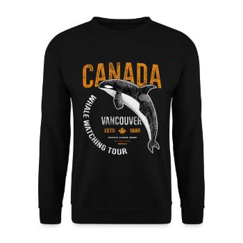 Canada Vancouver Whale Orca Cadeau - Sweat-shirt Unisexe - noir - Devant - Alina (178cm) & Michal (187cm)