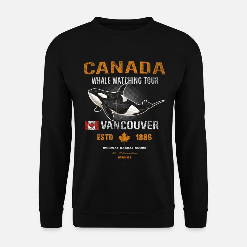 Canada Vancouver Wal Orca Geschenk - Unisex Pullover - Schwarz