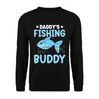 Daddy's Fishing Buddy - Unisex Sweatshirt - black - Front - Alina (178cm) & Michal (187cm)