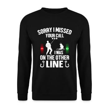Appel de canne à pêche de pêcheur pêcheur - Sweat-shirt Unisexe - noir - Devant - Alina (178cm) & Michal (187cm)