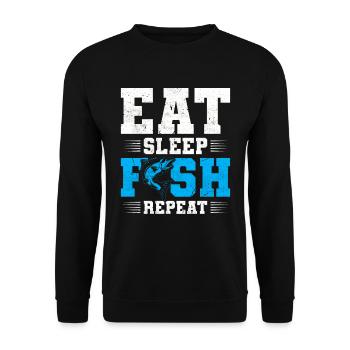 Fishing Angler Fishing Fishing Holiday Gift - Unisex Sweatshirt - black - Front - Alina (178cm) & Michal (187cm)
