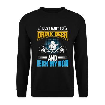 Fish Beer Fishing Fishing Fishing - Unisex Sweatshirt - black - Front - Alina (178cm) & Michal (187cm)