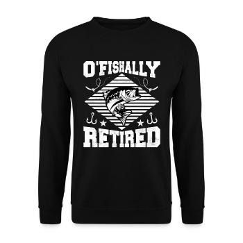 Fishing Fish Pension Pensioners - Unisex Sweatshirt - black - Front - Alina (178cm) & Michal (187cm)