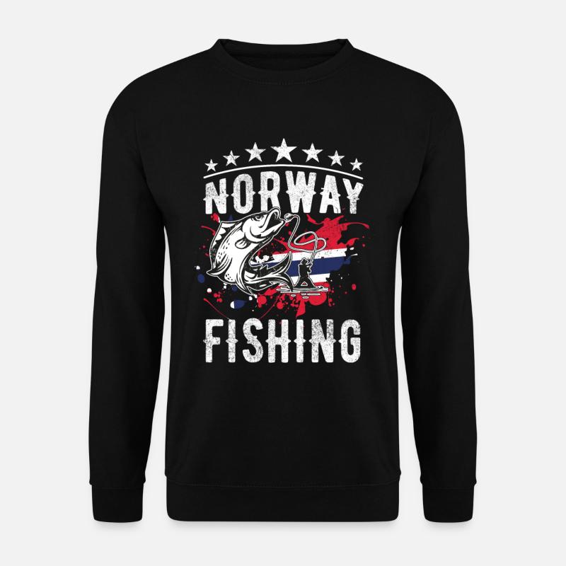 Norway fishing Norway Flag - Unisex Pullover - Schwarz