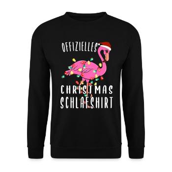 Flamingo Chemise de nuit de Noël - Sweat-shirt Unisexe - noir - Devant - Alina (178cm) & Michal (187cm)