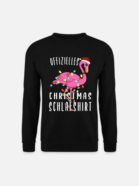 Flamingo Christmas Sleeping Shirt - Unisex Sweatshirt - black